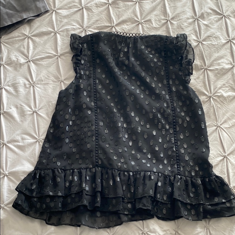 Black Ruffled Women's Top - Picture 5 of 7
